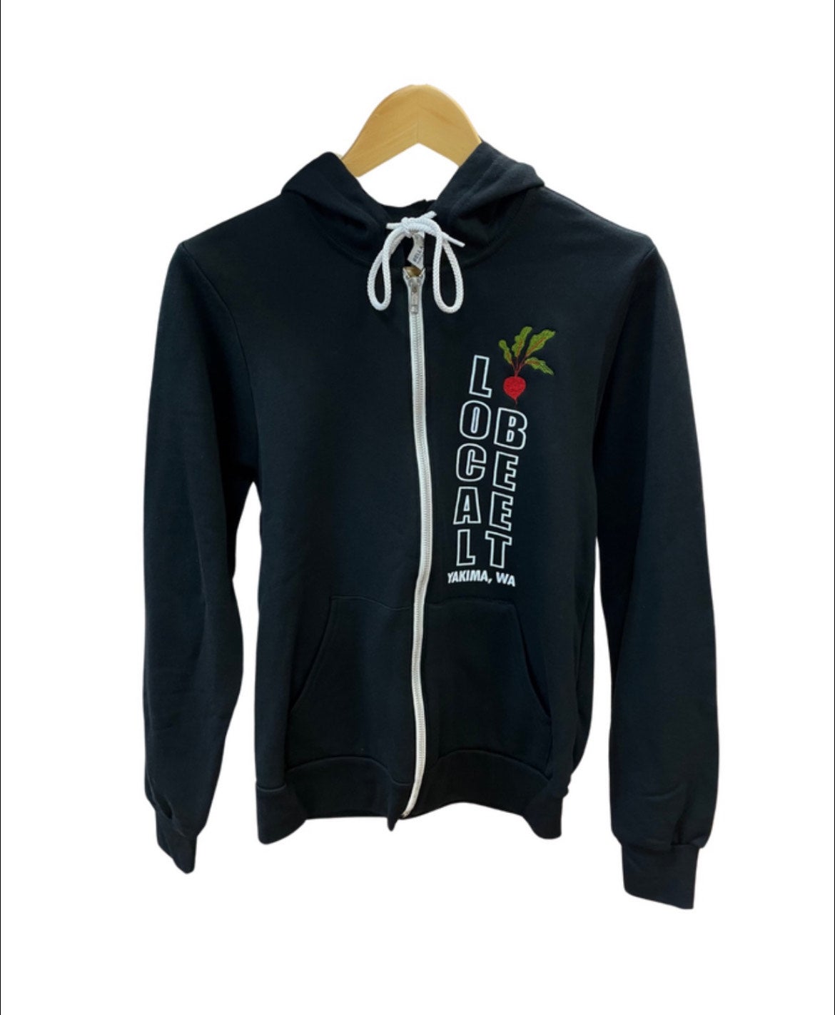 Black Local Beet Zip-Up Hoodie | Local Beet Meal Prep